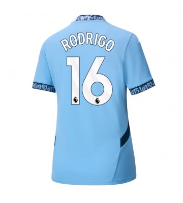 Manchester City Rodri Hernandez #16 Primera Equipación Mujer 2024-25 Manga Corta